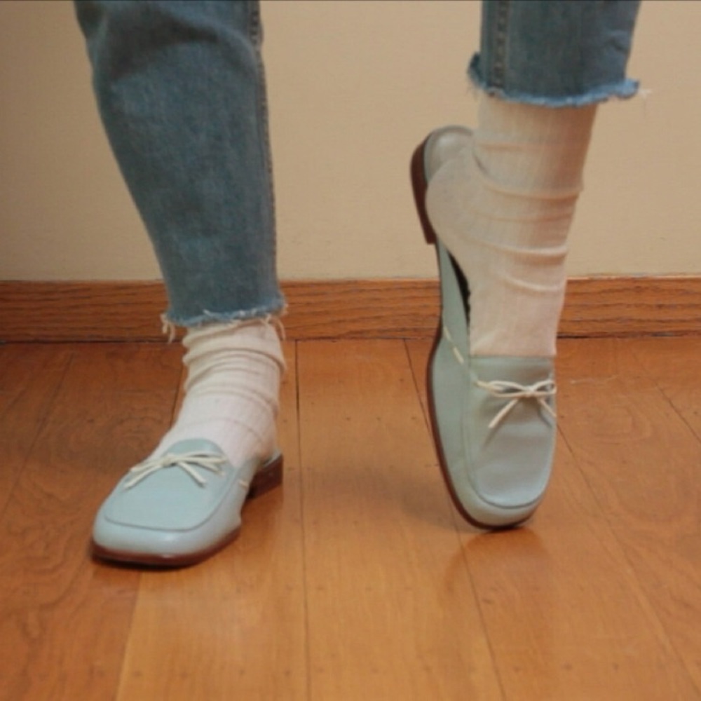 2 FOR $80/Baby Blue Loafer Mules